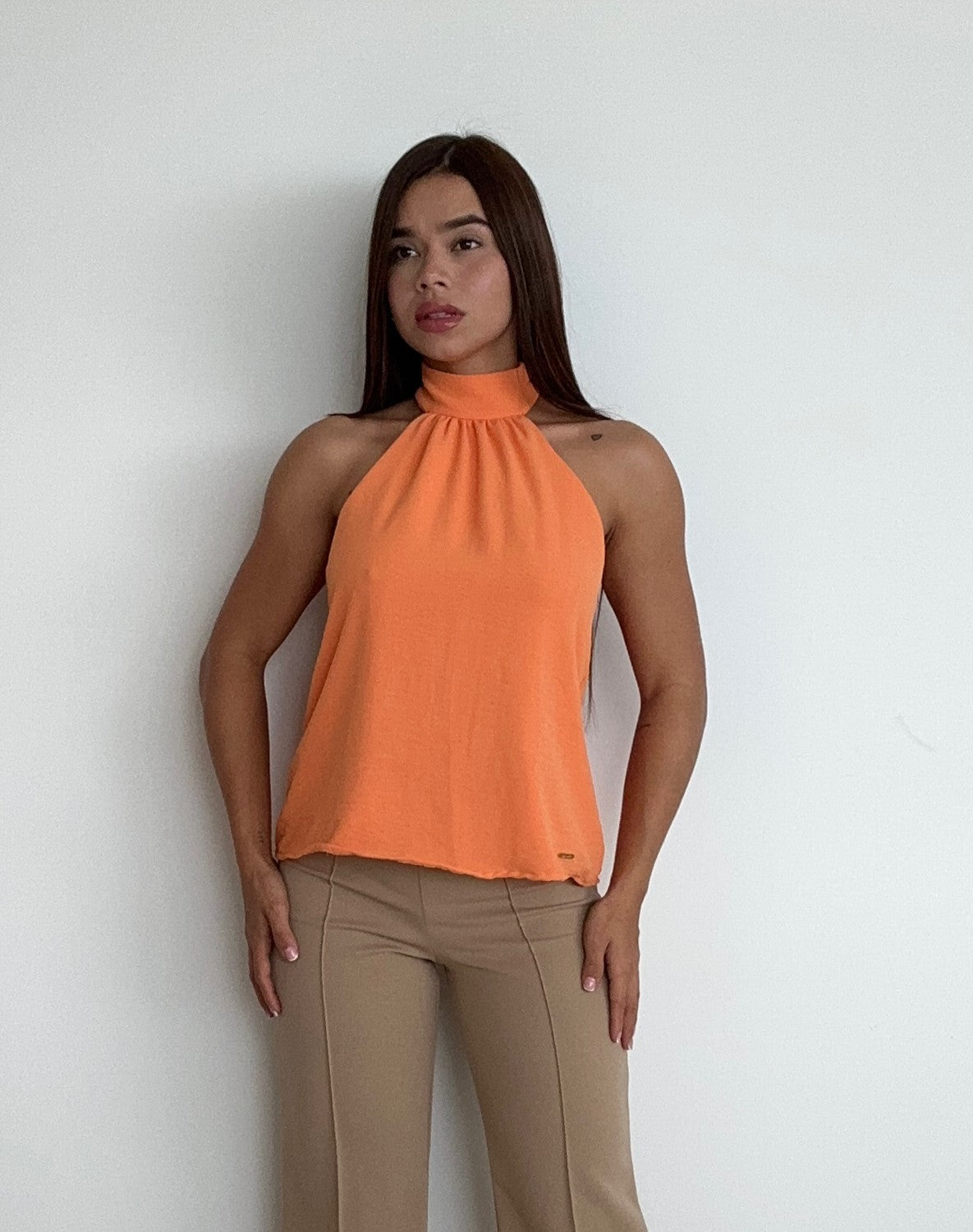 Blusa Manga Sisa Cuello Alto