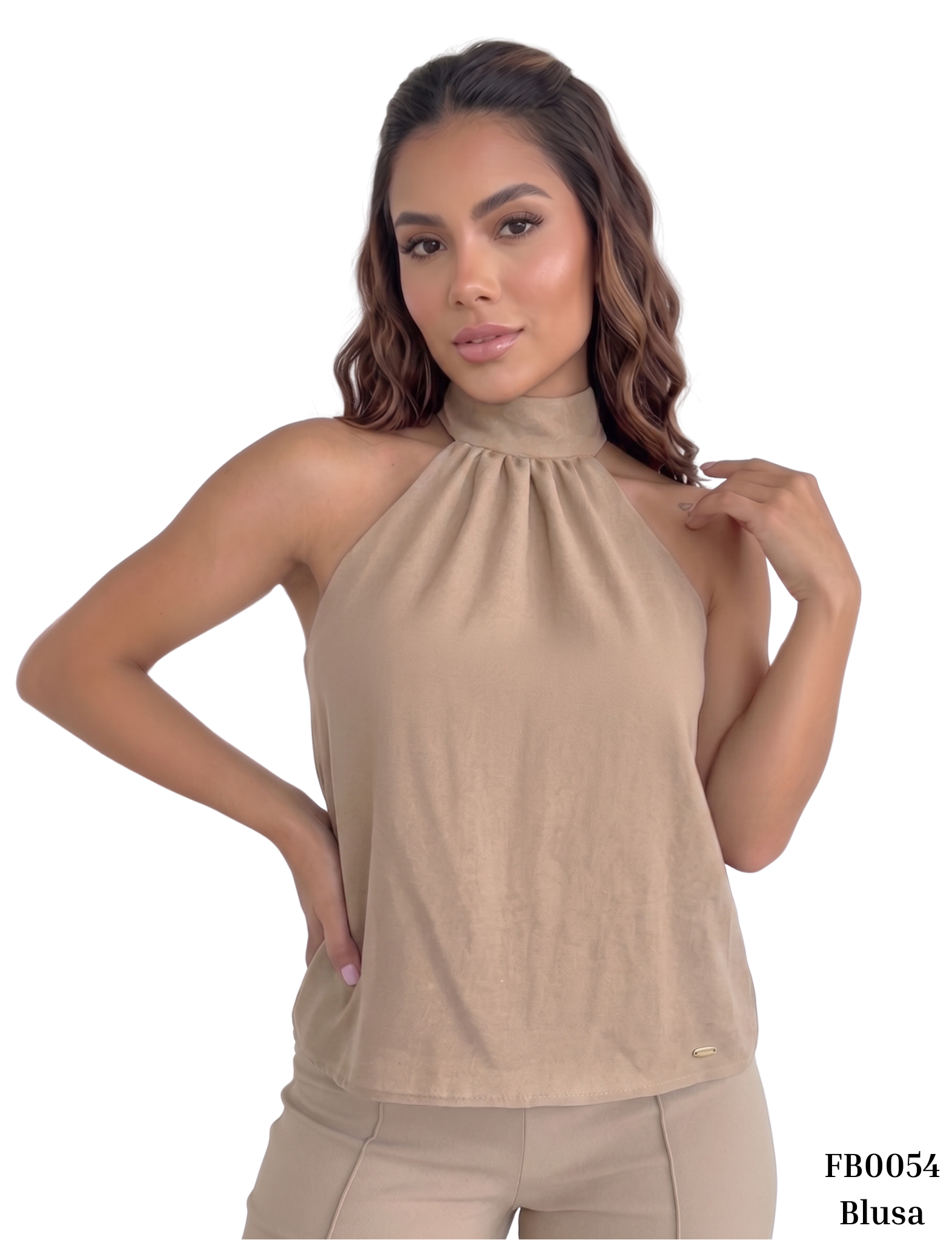 Blusa Manga Sisa Cuello Alto