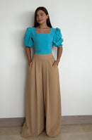 Blusa Escote Cuadrado Manga 3/4 Globo