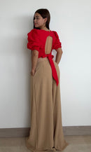 Blusa Escote Cuadrado Manga 3/4 Globo