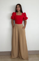 Blusa Escote Cuadrado Manga 3/4 Globo