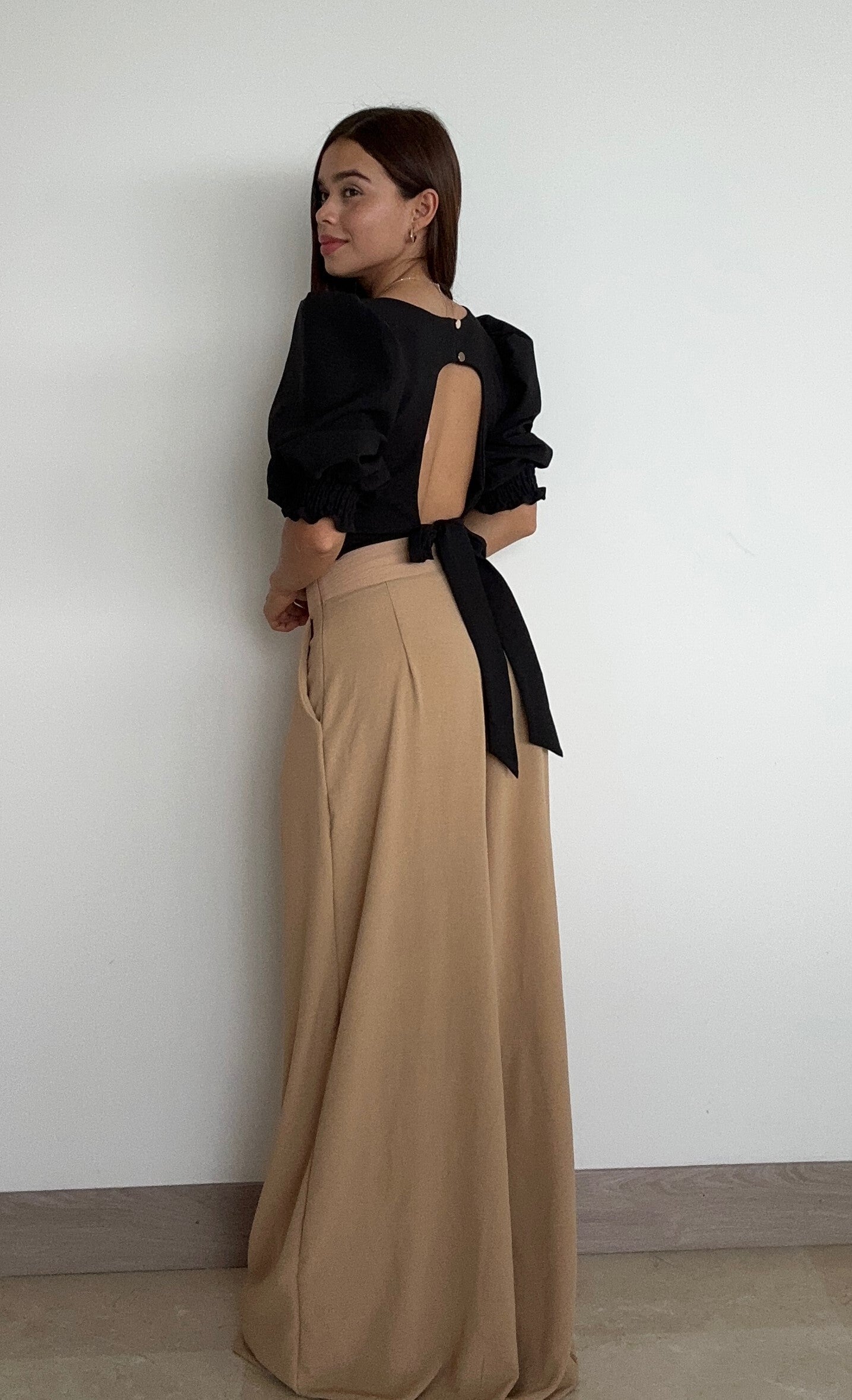 Blusa Escote Cuadrado Manga 3/4 Globo