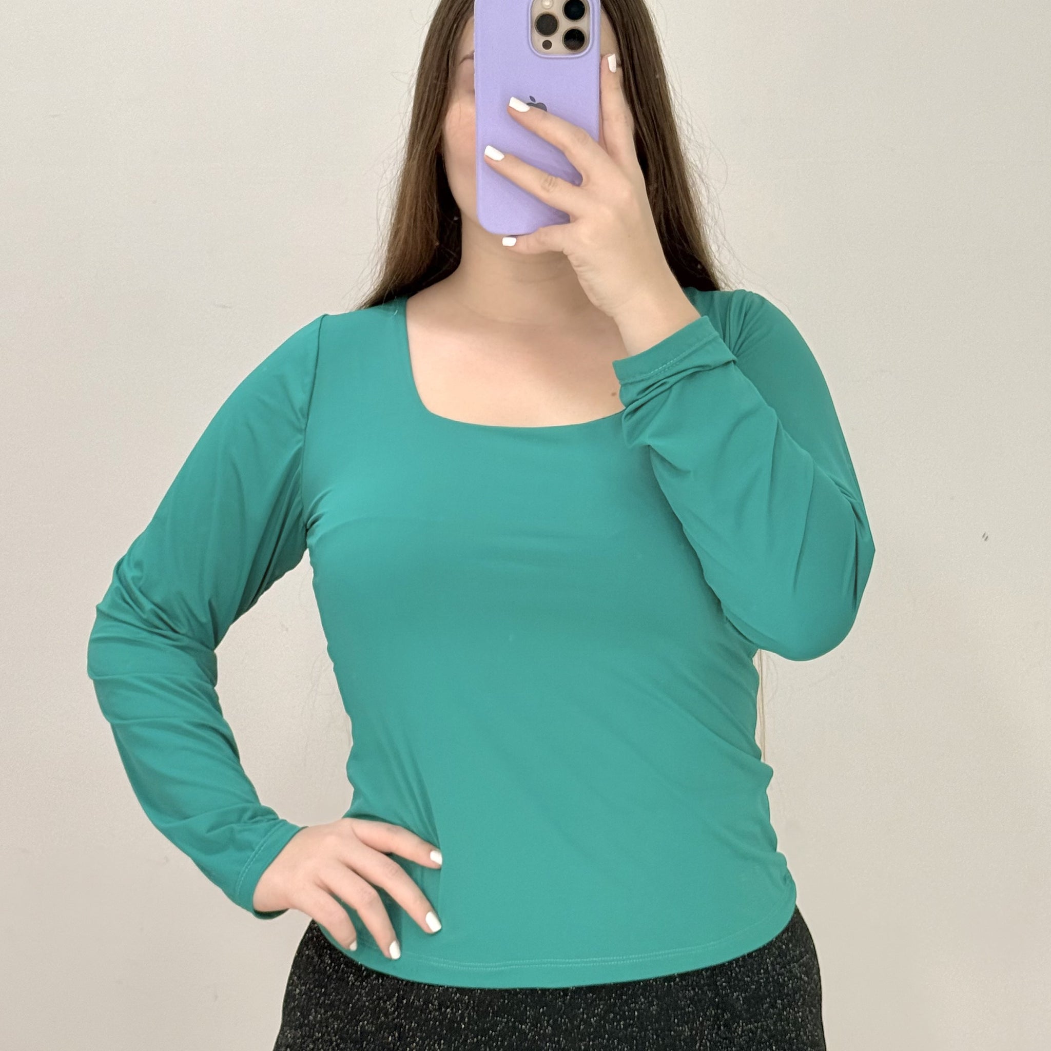 Blusa Manga Larga Escote Cuadrado