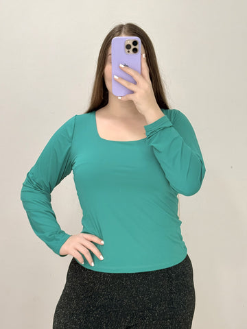 Blusa Manga Larga Escote Cuadrado