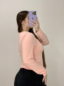 Blusa Manga Larga Escote Cuadrado