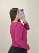 Blusa Manga Larga Escote Cuadrado