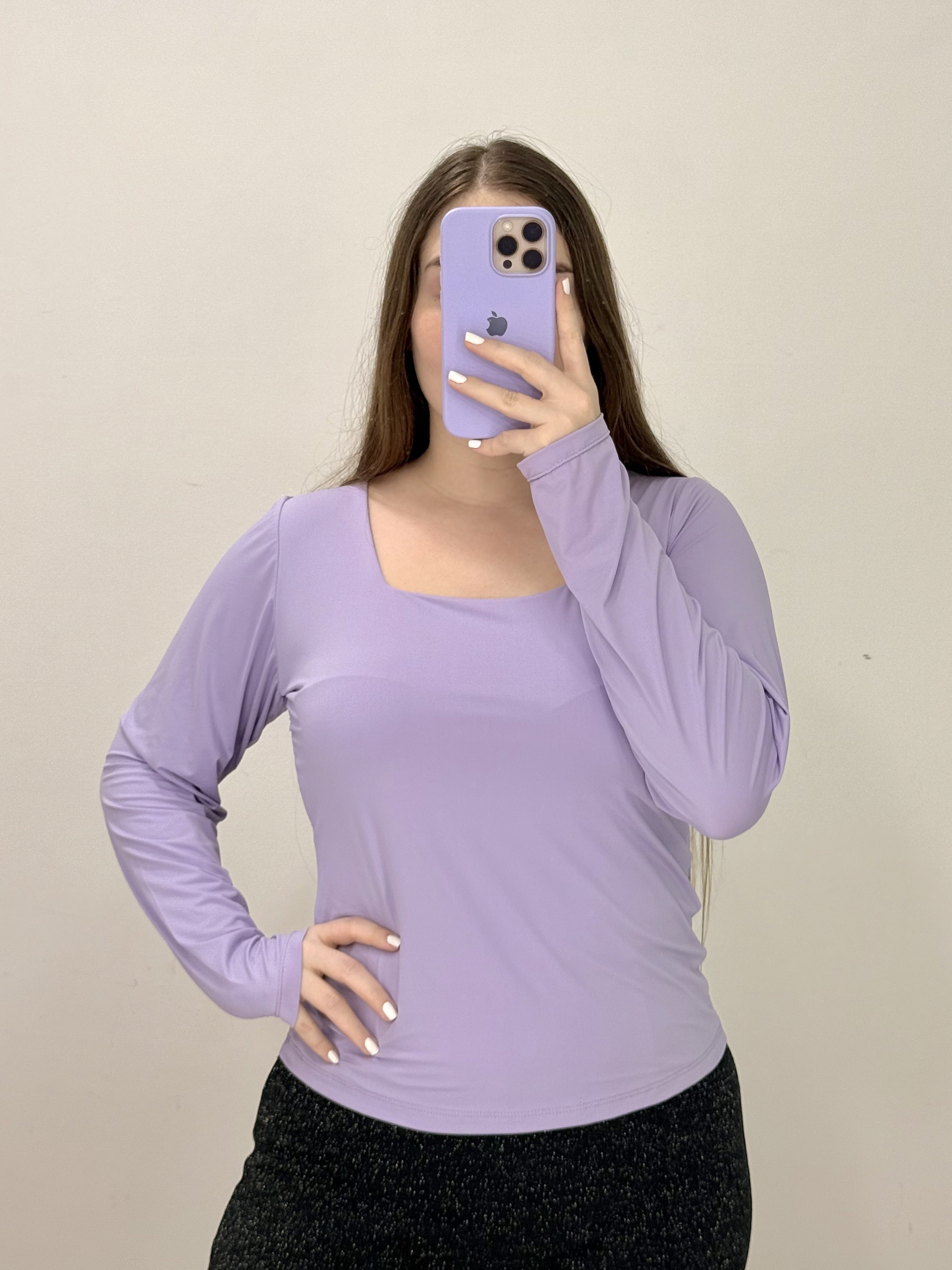Blusa Manga Larga Escote Cuadrado