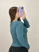 Blusa Manga Larga Escote Cuadrado