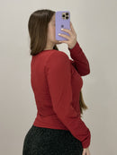 Blusa Manga Larga Escote Cuadrado