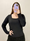 Blusa Manga Larga Escote Cuadrado