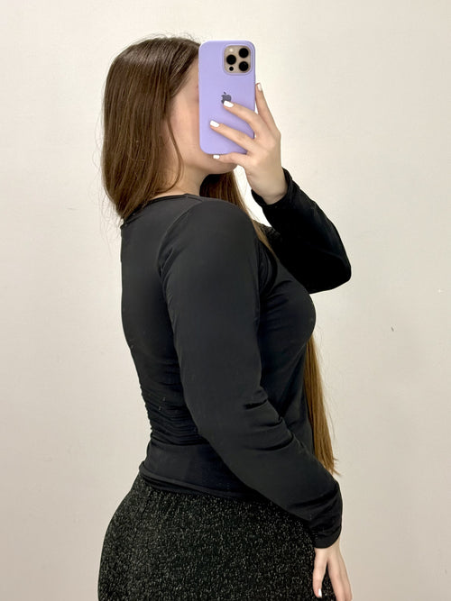 Blusa Manga Larga Escote Cuadrado