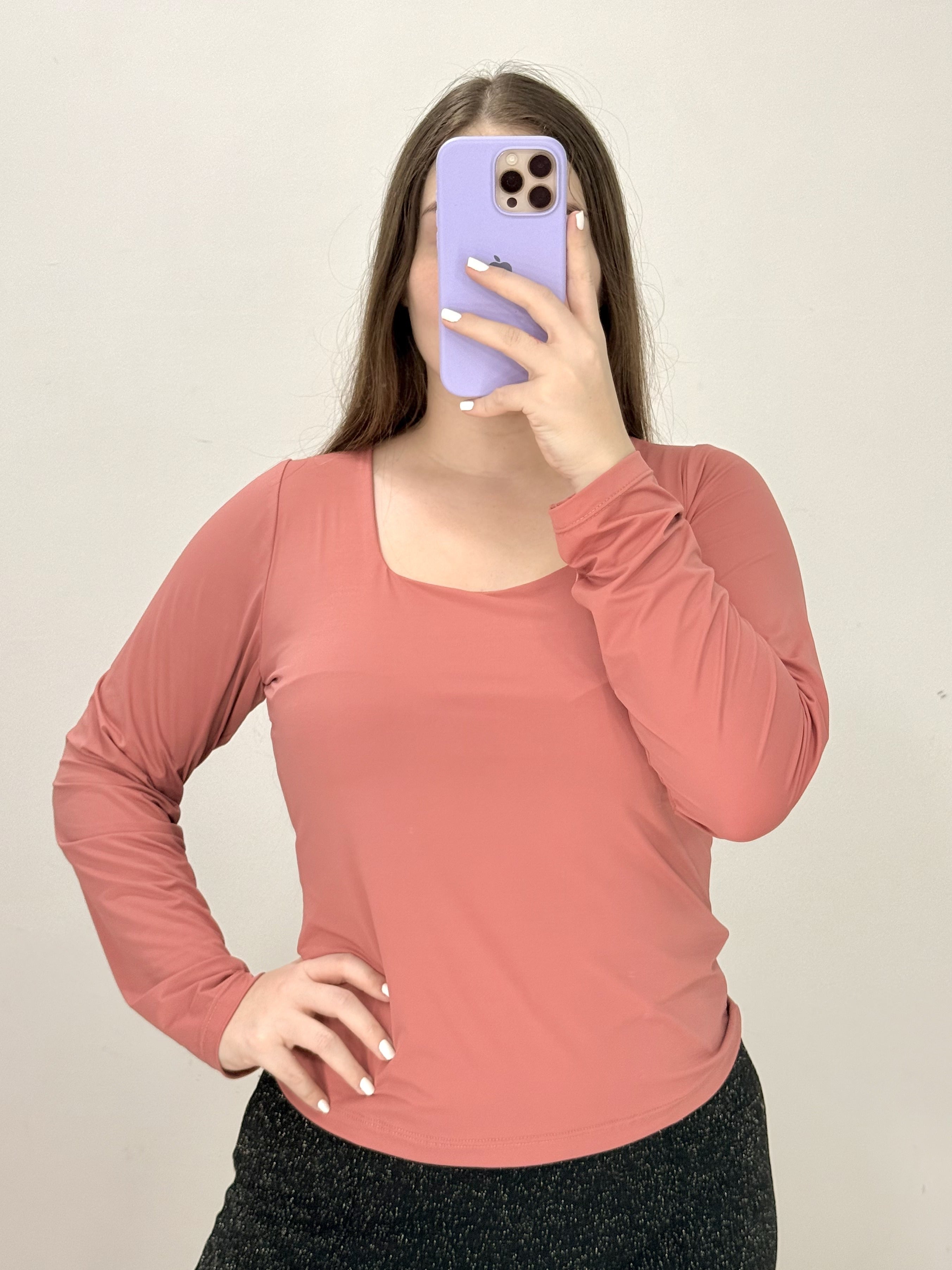 Blusa Manga Larga Escote Cuadrado