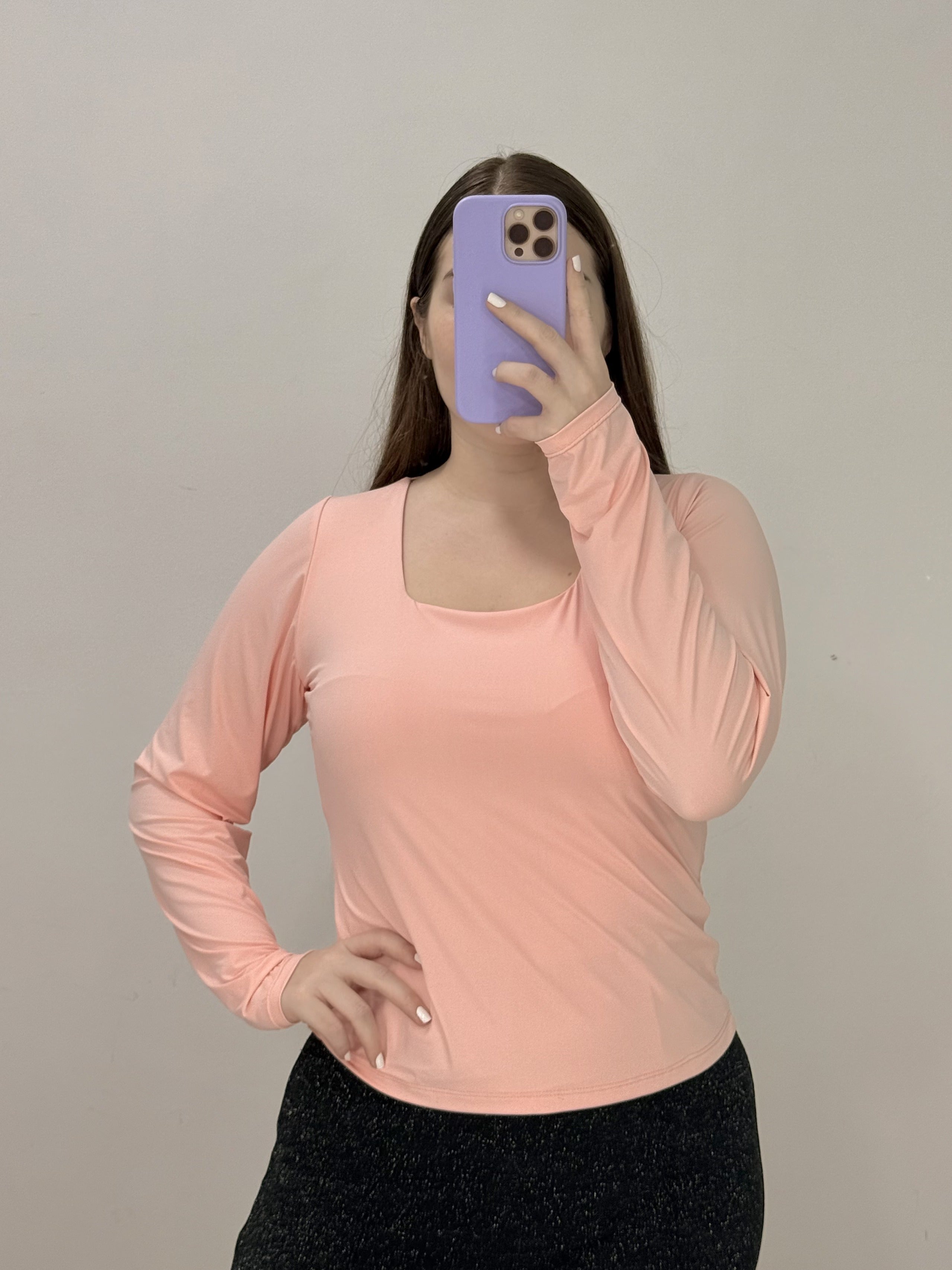 Blusa Manga Larga Escote Cuadrado