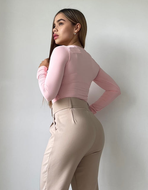 Blusa Manga Larga Escote Cuadrado