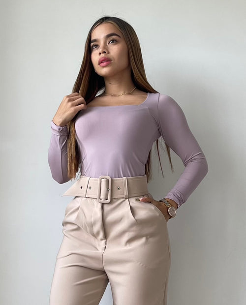 Blusa Manga Larga Escote Cuadrado