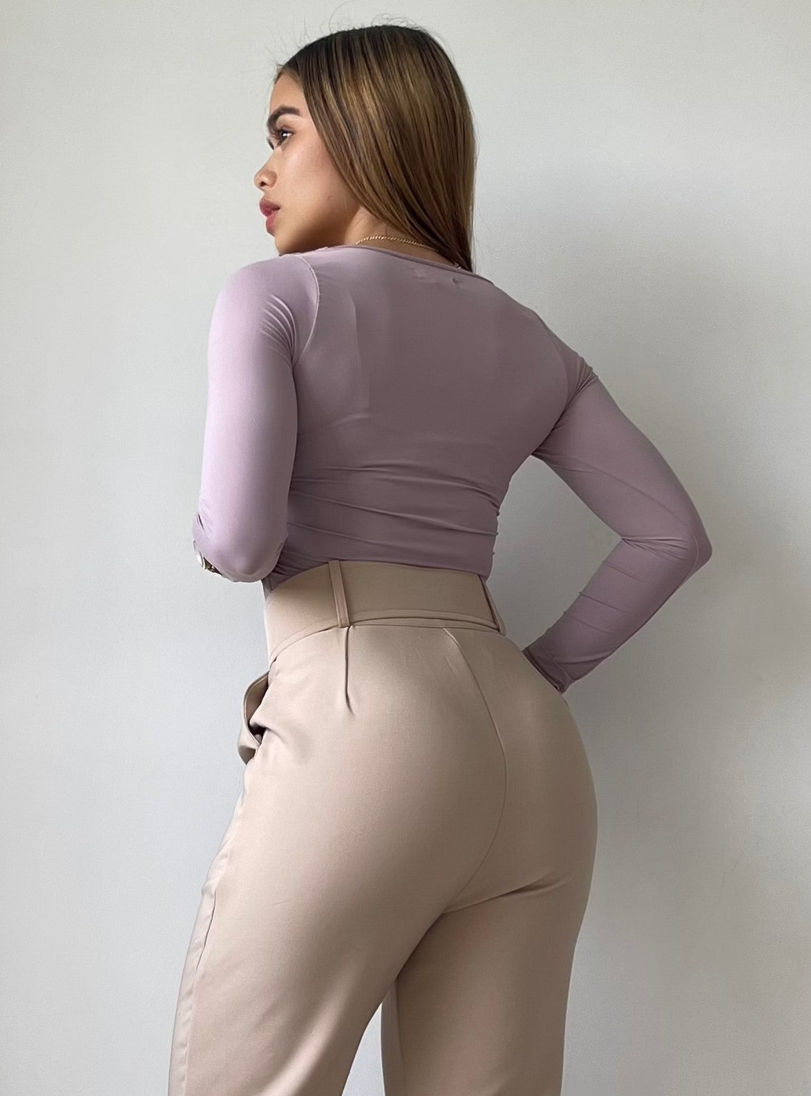 Blusa Manga Larga Escote Cuadrado