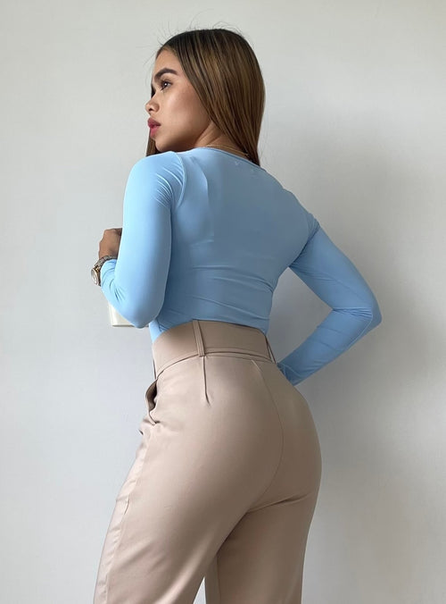 Blusa Manga Larga Escote Cuadrado