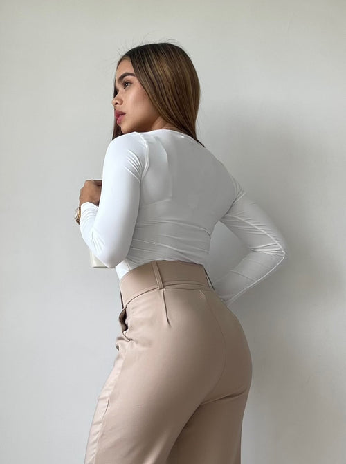 Blusa Manga Larga Escote Cuadrado