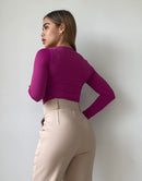 Blusa Manga Larga Escote Cuadrado