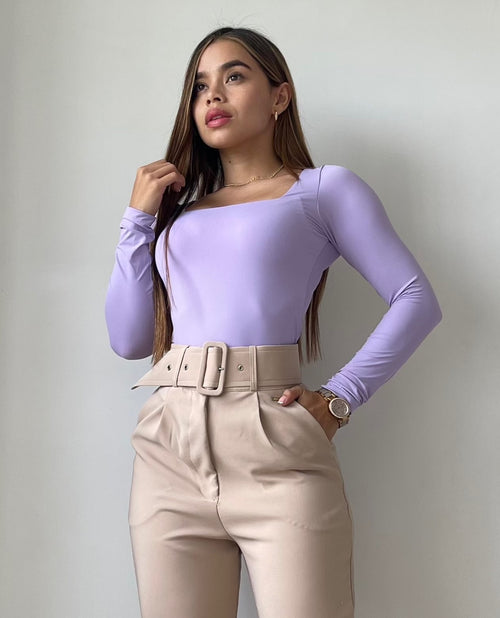 Blusa Manga Larga Escote Cuadrado