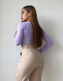 Blusa Manga Larga Escote Cuadrado