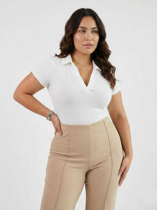 Body Manga Corta Cuello V