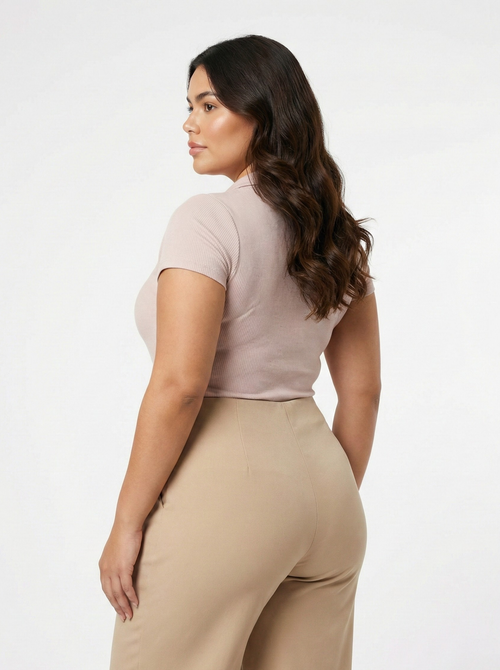 Body Manga Corta Cuello V