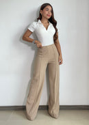 Body Manga Corta Cuello V