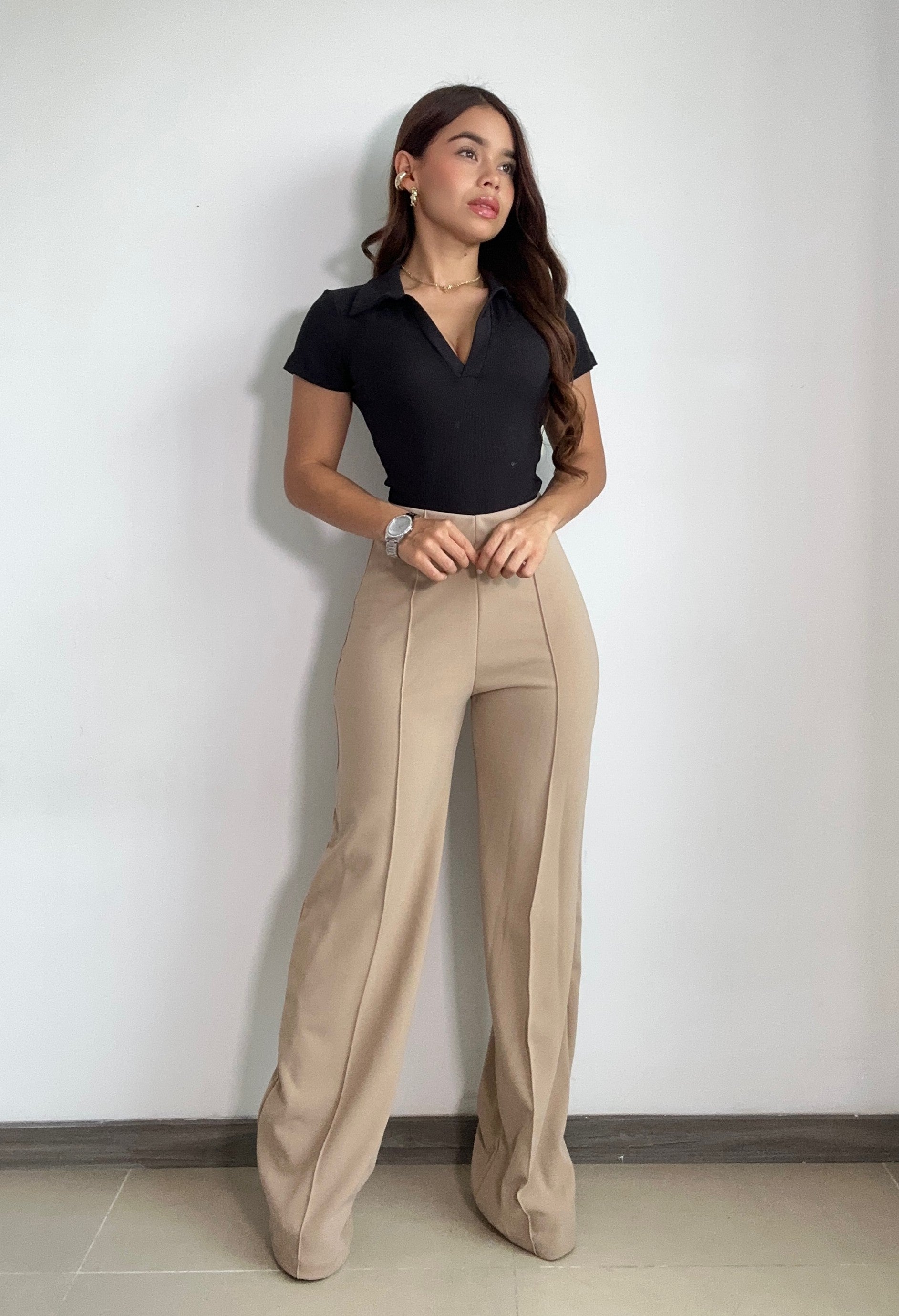 Body Manga Corta Cuello V