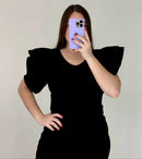 Blusa Cuello V Manga Boleros