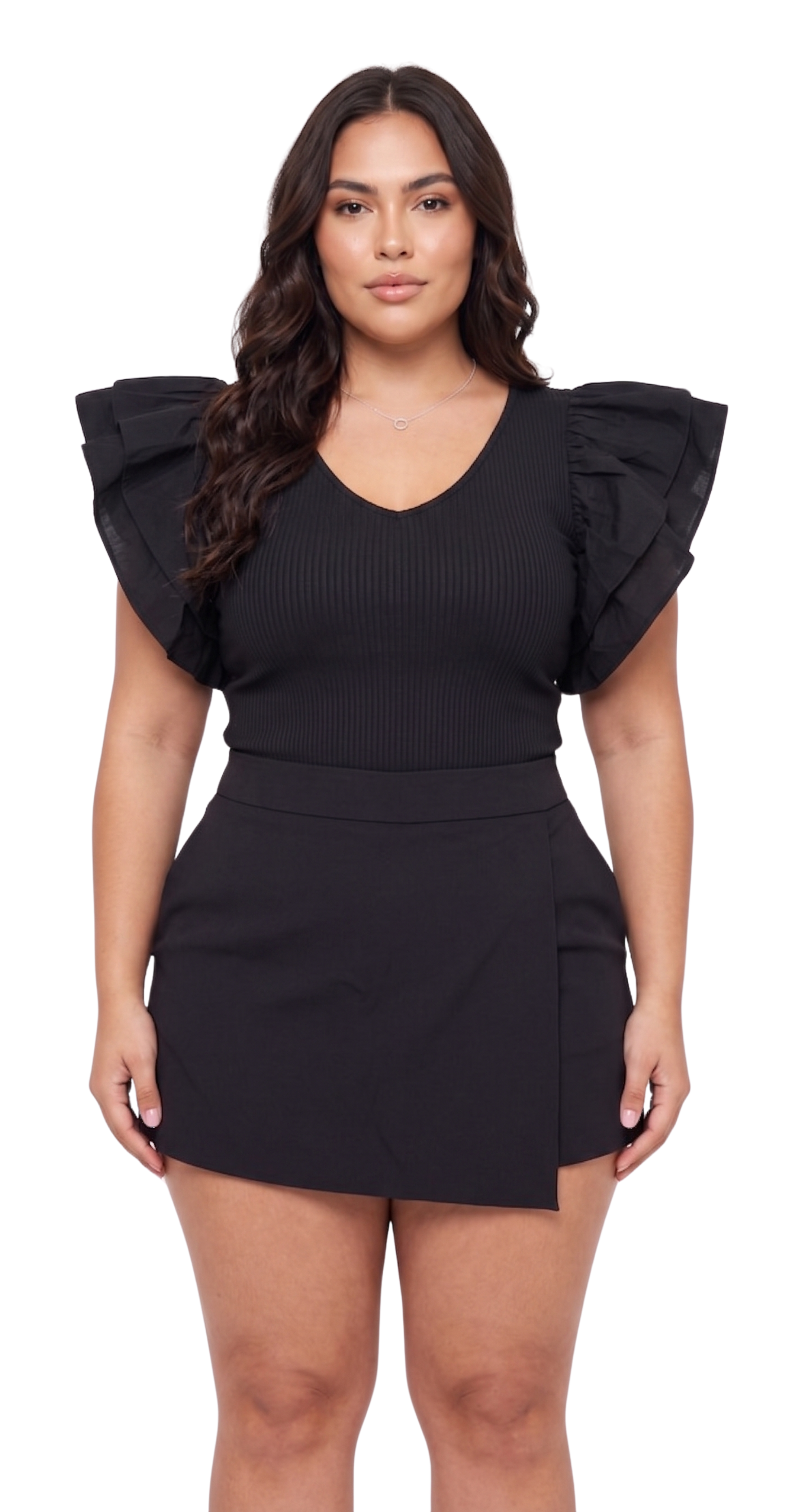 Blusa Cuello V Manga Boleros
