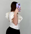 Blusa Cuello V Manga Boleros