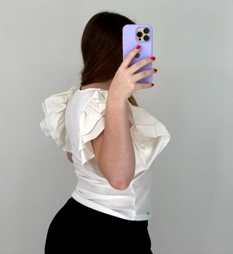 Blusa Cuello V Manga Boleros