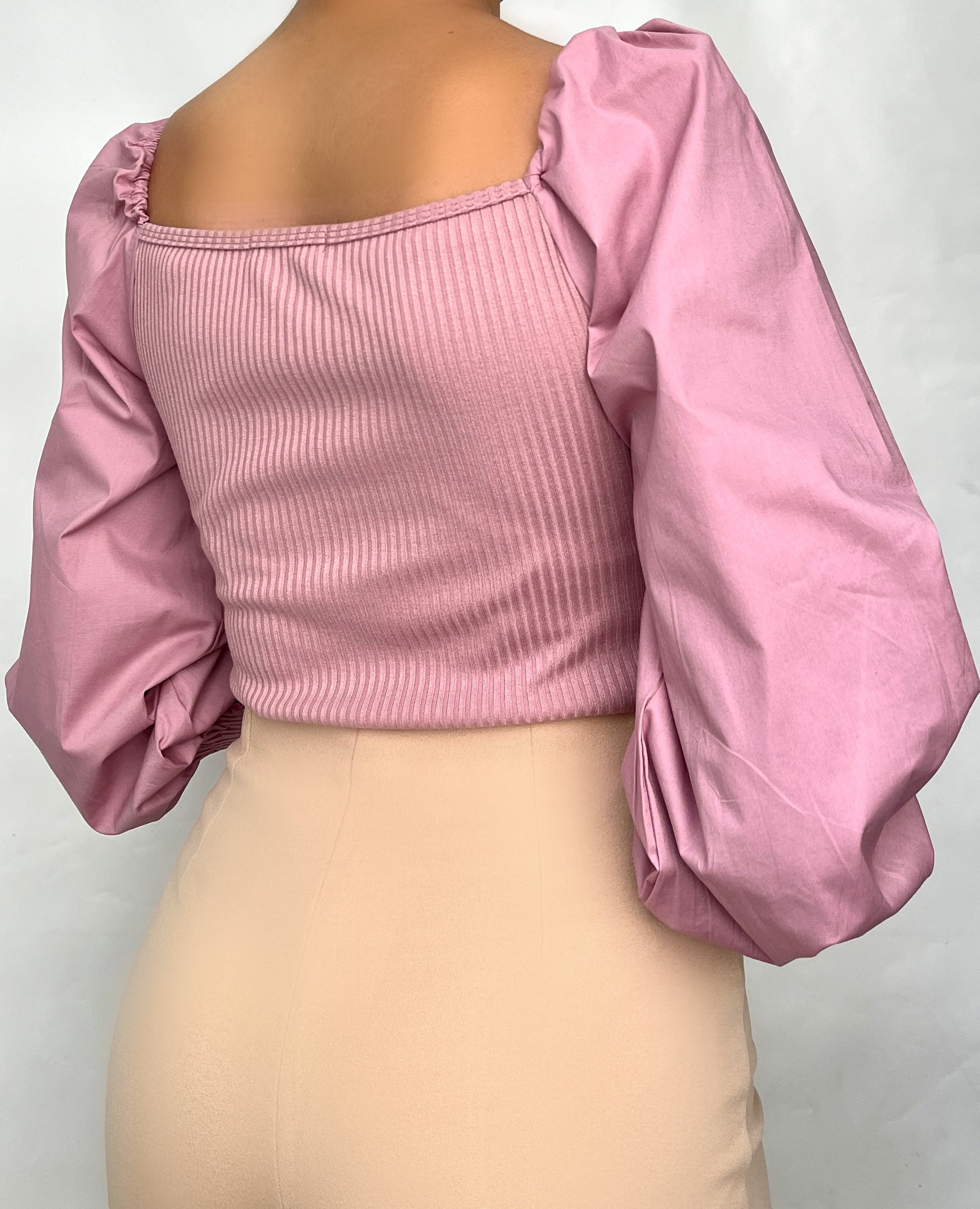 Blusa Strapless Manga Larga