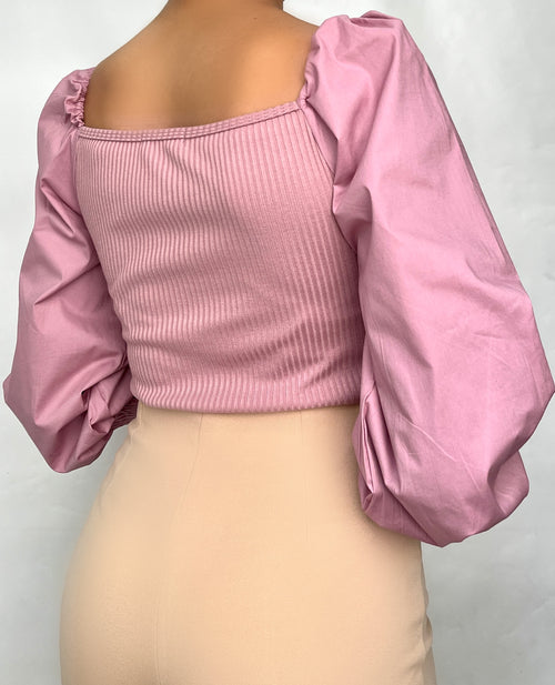 Blusa Strapless Manga Larga