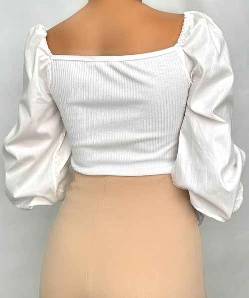Blusa Strapless Manga Larga