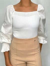 Blusa Strapless Manga Larga