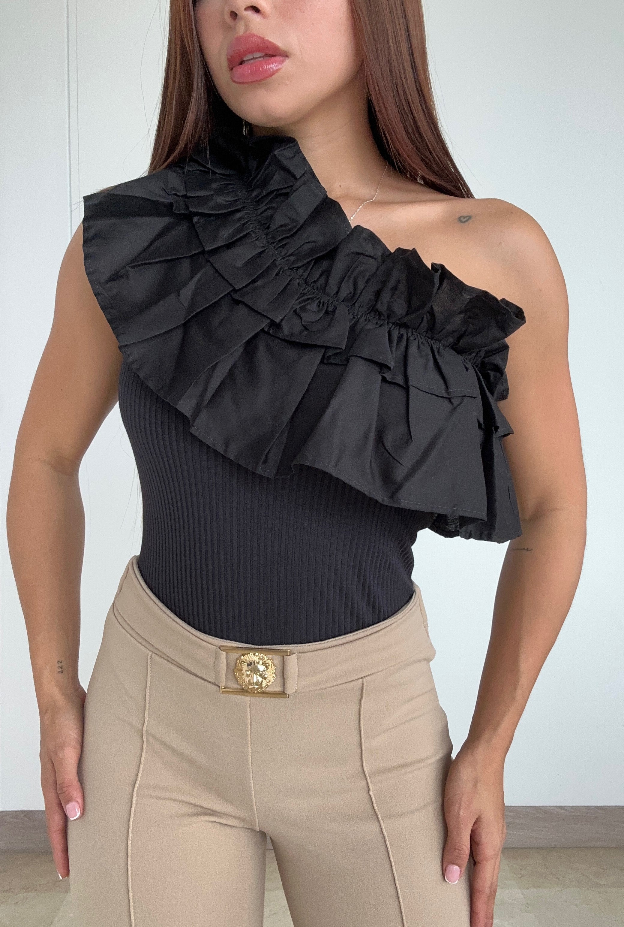 Body Asimetrico Con Boleros