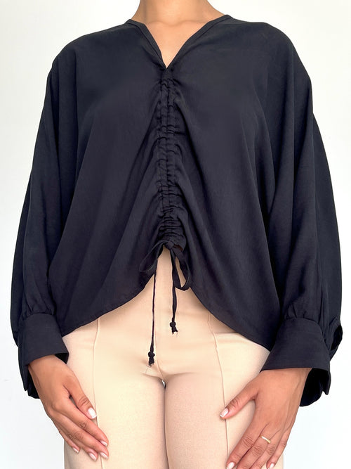 Blusa Murcielago Manga Larga Tira Amarra