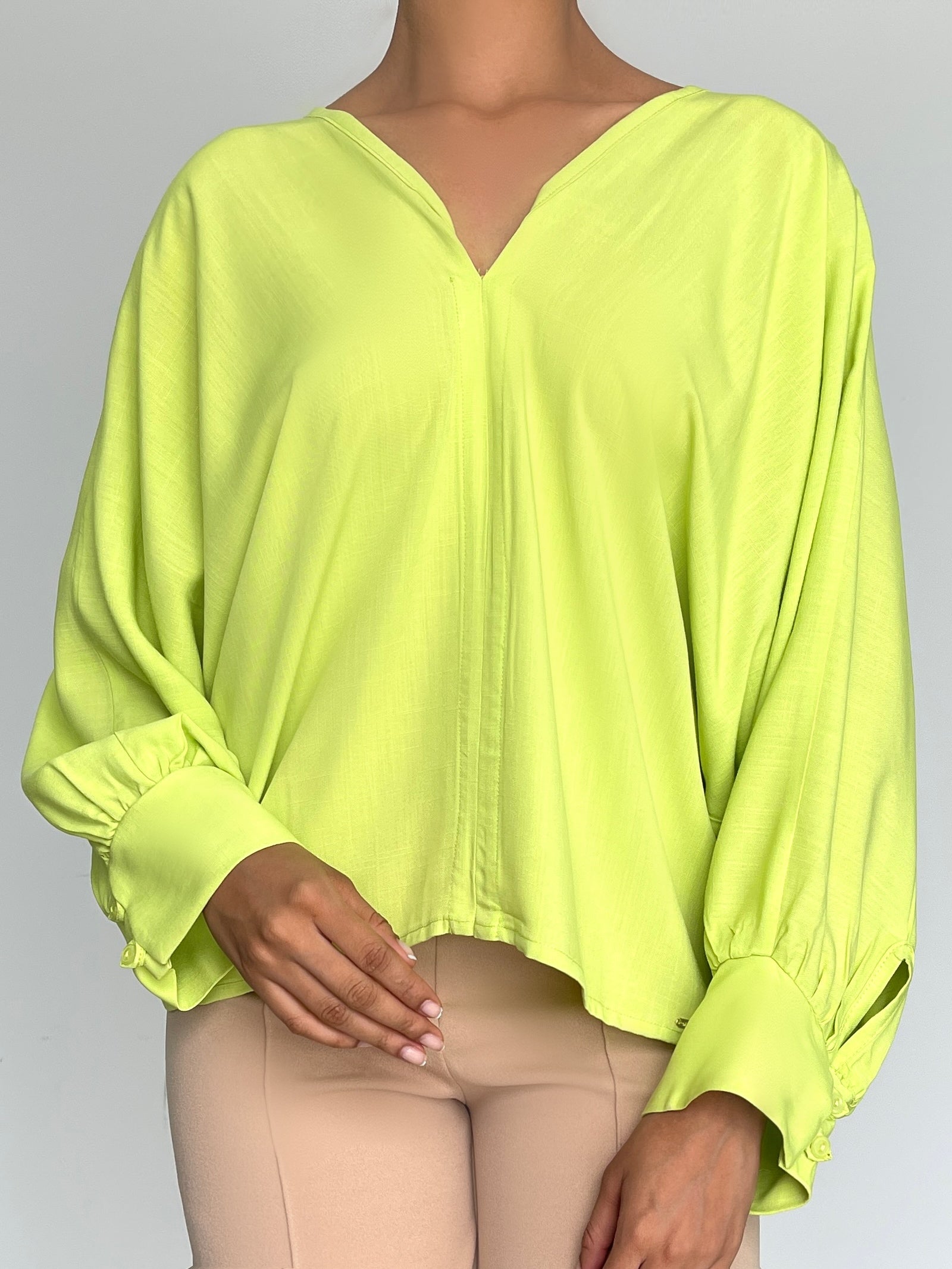 Blusa Murcielago Manga Larga Tira Amarra