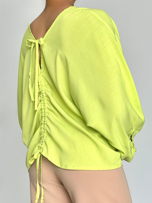 Blusa Murcielago Manga Larga Tira Amarra