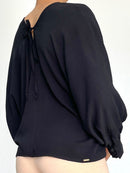 Blusa Murcielago Manga Larga Tira Amarra