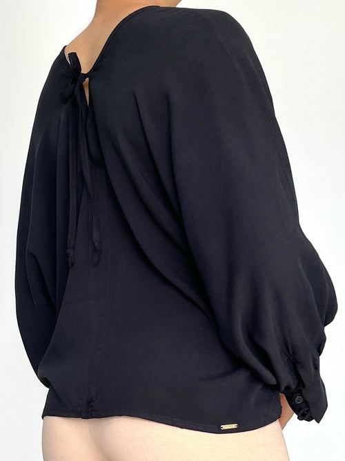 Blusa Murcielago Manga Larga Tira Amarra