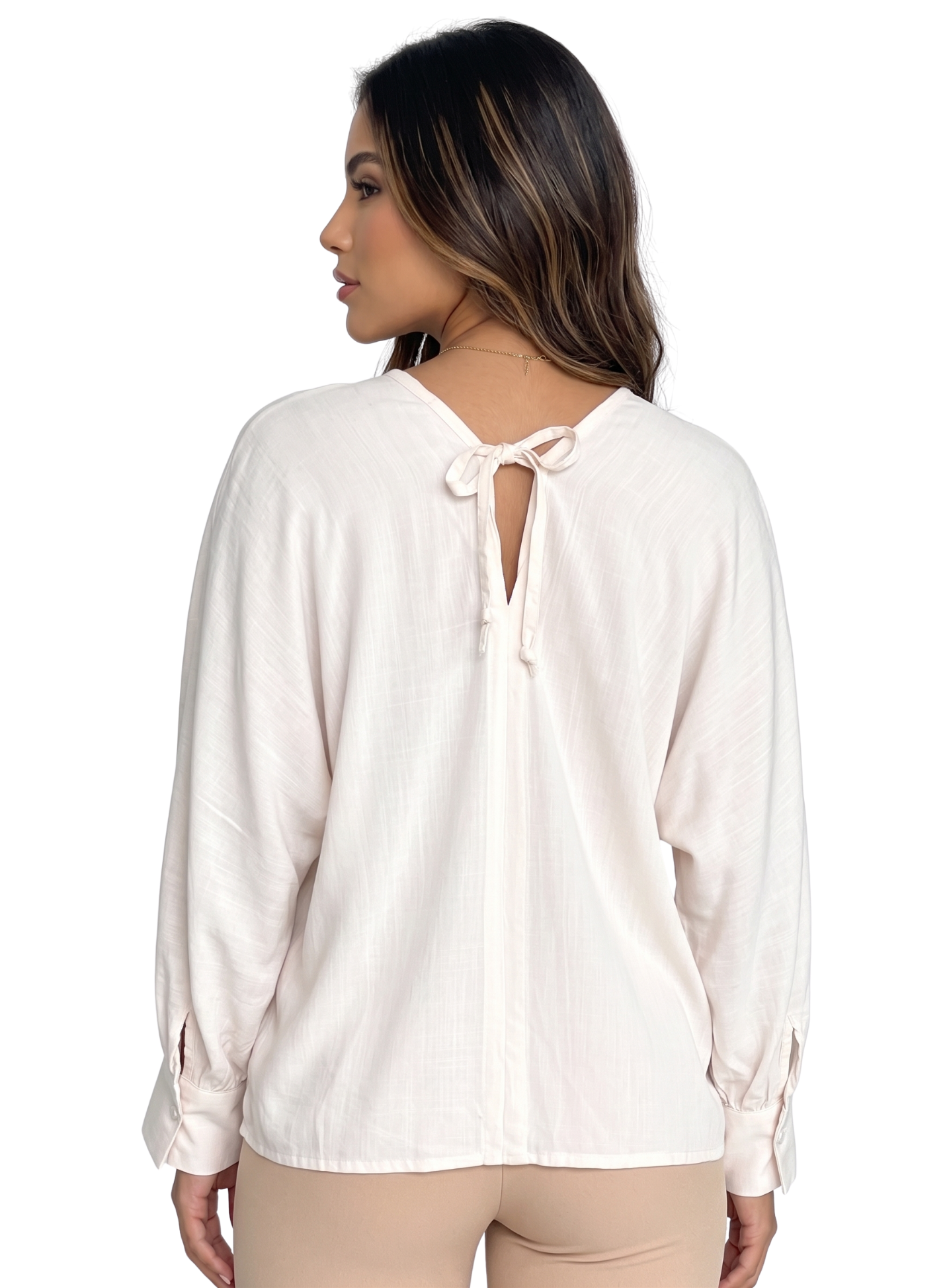 Blusa Murcielago Manga Larga Tira Amarra