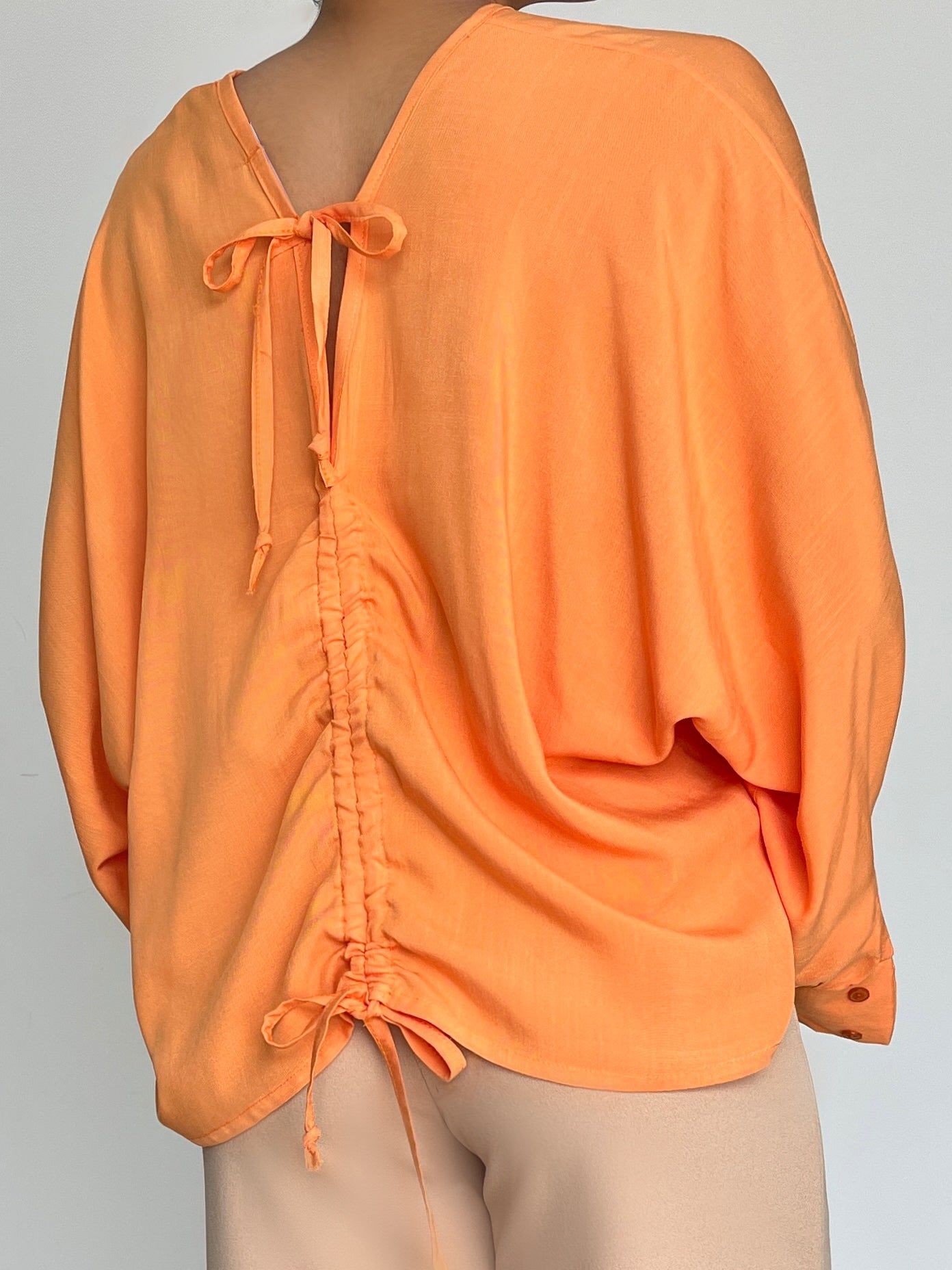 Blusa Murcielago Manga Larga Tira Amarra