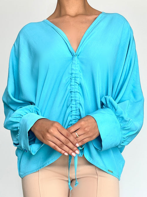 Blusa Murcielago Manga Larga Tira Amarra