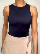 Body Manga Corta Abertura Espalda Redond