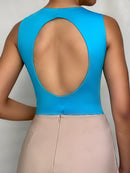 Body Manga Corta Abertura Espalda Redond