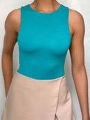 Body Manga Corta Abertura Espalda Redond