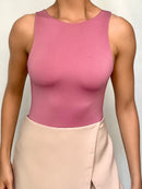 Body Manga Corta Abertura Espalda Redond